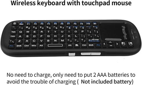iPazzPort 2.4G Mini Wireless Keyboard with Touchpad Mouse Combo - Lightweight Portable Controller
