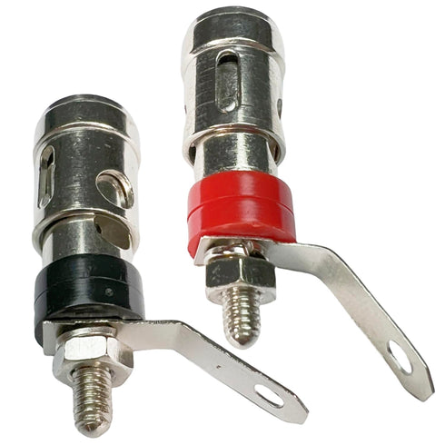 CESS Amplifier Terminal Connector Binding Post Push Quick Type, Spring Loaded Press Subwoofer Terminal, 4 Pack
