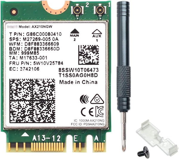Wi-Fi 6E AX210NGW Wireless WiFi Card, BT5.2 M.2 2230 Tri-Band Expands WiFi to 6GHz for PC Laptops