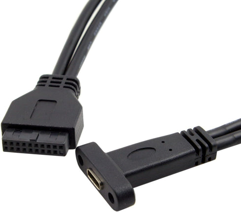 cablecc Single Port USB 3.1 Type C USB-C Female to USB 3.0 Motherboard 19pin Header Cable, 40cm