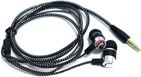 4 Pack Wired Earbuds - 3.5MM Stereo Earphones, In-Ear Headphones, 1M Braided Cord for MP3, CD Player, Laptop, Tablet.