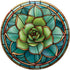 Beautiful Stained Glass Succulent Plant Lover PopSockets Standard PopGrip - Aesthetic Phone Grip