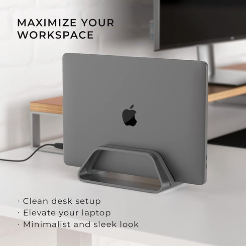 HumanCentric Vertical Laptop Stand for MacBook - Compatible with MacBook Pro, Air, Laptop Holder for Apple Desk Stand