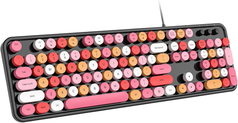 Dilter Wired Keyboard, 104 Keys Full-Sized Typewriter Keyboards, USB Plug and Play Office