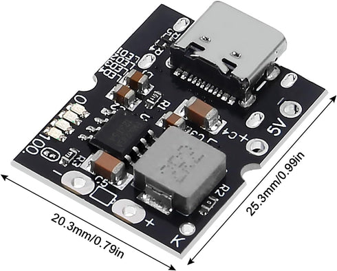JUZITAO 12PCS 5V 2A Type-C USB Step-Up Power Module Boost Converter Lithium Battery Charging Protection Board with LED