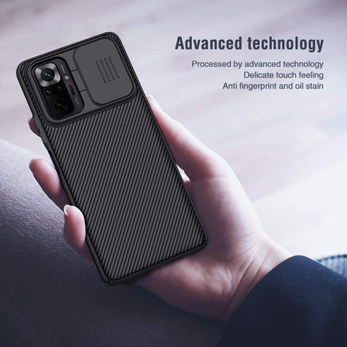 For Xiaomi Redmi Note 10 Pro Case, CamShield Slim Protective Cover with Camera Protector, Hard PC TPU (Black)