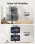 HUANUO Vertical Dual Monitor Mount, Stacked Monitor Stand for 2 Monitors with Height Adjustment