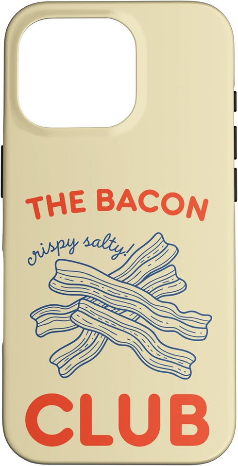 Funny Bacon Social Club T-Shirt The Bacon Club Crispy and Salty Breakfast Case for iPhone 16 Pro