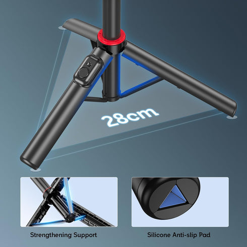 51” Selfie Stick Tripod, Aluminum Alloy Integrated Smartphone Tripod Stand with Wireless Remote Control for