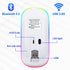 Wireless Bluetooth Mouse for iPad/MacBook Pro/Air/Laptop/PC, Rechargeable Silent Portable Slim (LED/Silver)