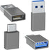 USB to USB C Adapter 4-Pack, 2 Type C Female to A Male & 2 USB C Male to USB Female for Apple Watch, iPhone