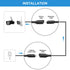 Sumind 10 ft Micro USB Extension Cable 4 Pack - Male to Female Extender for Wireless Security Cameras, Black, Clips