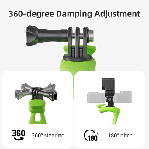 TELESIN Camera 360 Strap Mount, Flexible Wrap Band for Bike Motorcycle Handlebar Tube Roll Bar Stick Pole Holder for