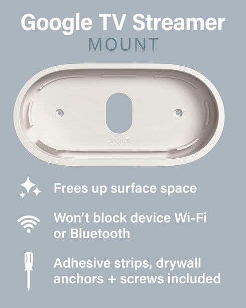 Sanus (4K) Setup Mounting Kit for Google TV Streamer Mount - Hide Streaming Box Behind TV for Space Saving & Clean