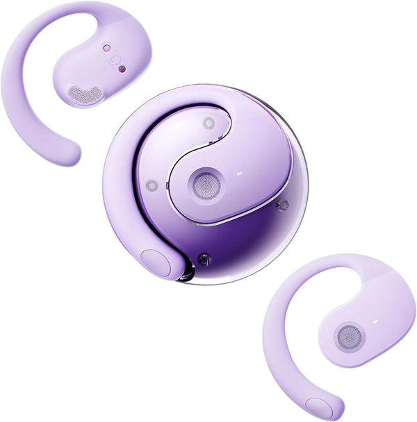 Open Ear Headphones, Wireless Ear Hanging Bluetooth Headset, Bone Air Conduction Earbuds Outside The Ear (Purple)