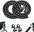 PC Cable Management Sleeve Tube, 2 PCS Black Cord Organizer, 5 ft Cover Wrap for Messy Wire Solution for Office Computer