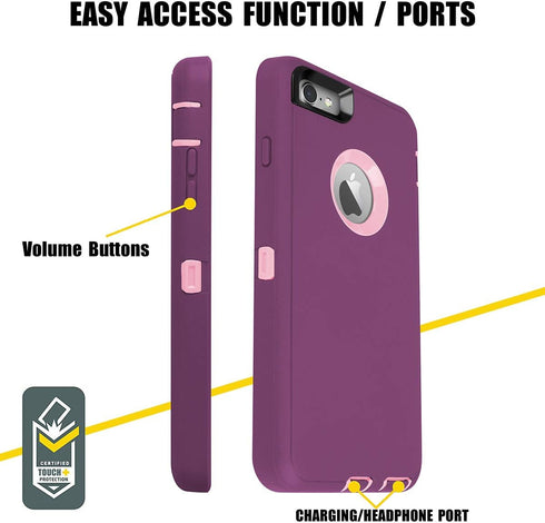 AICase Heavy Duty Case for iPhone 6/6S Plus - Built-in Screen Protector, Rugged Shockproof Cover