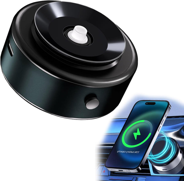Suction Magnetic Phone Wireless Car Mount Charger - Strong Vacuum Suction for Car, Gym, Mirror, Shower Phone Holder