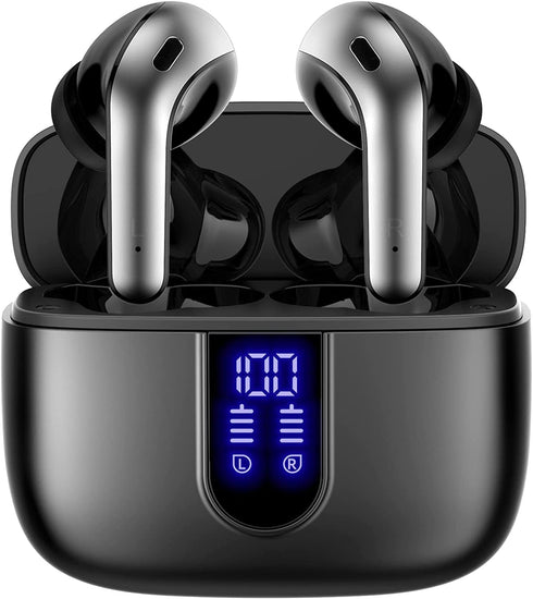 TAGRY Bluetooth Headphones, True Wireless Earbuds with 60H Playback and LED Power Display, IPX5 Waterproof