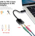 ENVEL USB to 3.5mm Audio Adapter - External Stereo Sound Card with Dual TRS 3-Pole Jack for PS4/PS5/PC