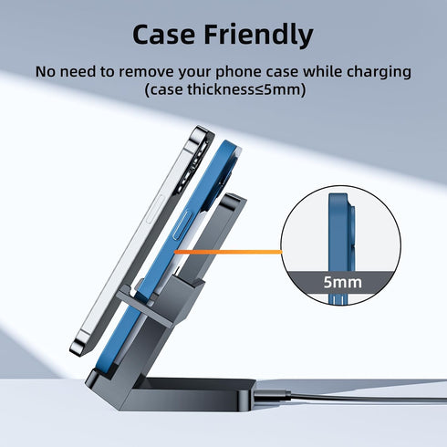 Wireless Charger, 15W Fast Wireless Charging Stand for iPhone 15/14/13/12/11/XR/XS/8, Samsung Galaxy S23/S22/S21/S20