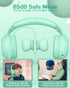 Kids Headphones for School, Toddler Wired with Microphone, Plug in Bulk for Boys and Girls 3+ Year Old Green