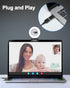 Camii 2K Webcam with Light, HD Webcam for PC with Built-in Privacy Cover, Adjustable Brightness, Noise Reduction Mics