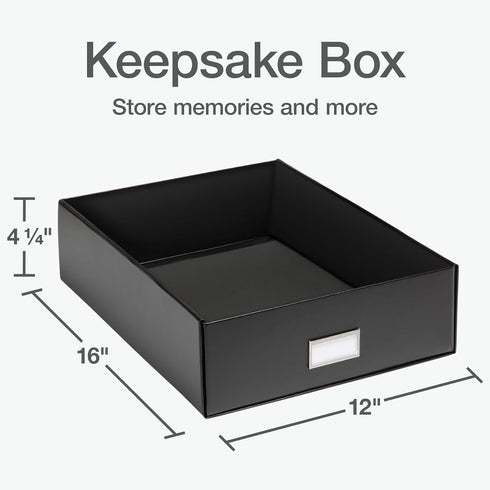 Oxford Keepsake Box, Large Protective Storage Organizer for Home and Office, Photo and Souvenir Storage Box (16" x 12"
