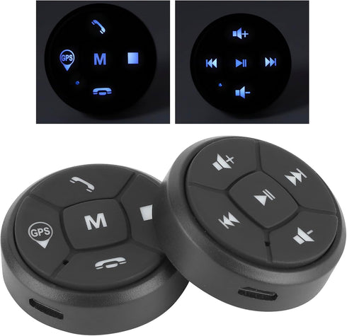 Locadence Wirelessly BT Media Remote Button, Steering Wheel Control Buttons Kit, Car Steering Wheel Button Media Remote