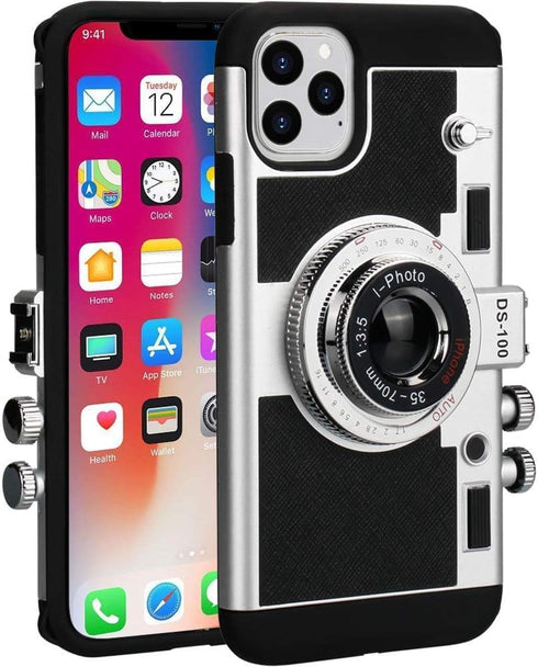 Awsaccy Emily in Paris Phone Case for iPhone 15 Pro 6.1 inch 2023, Vintage Cover with Removable Neck Strap, Black