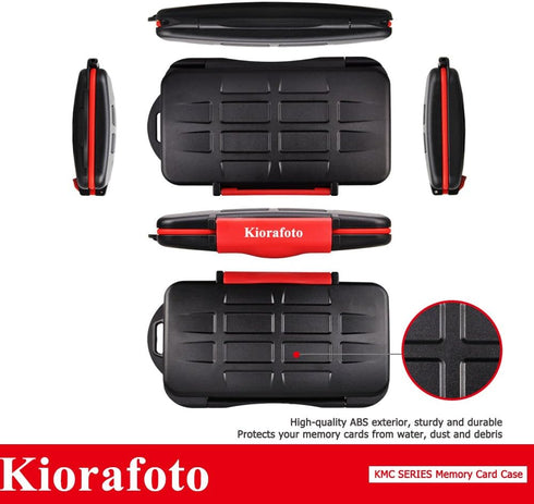 Kiorafoto 12 Slots SD SDHC SDXC Card Holder Case, Professional Water-Resistant Anti-Shock Memory Card Storage Protector