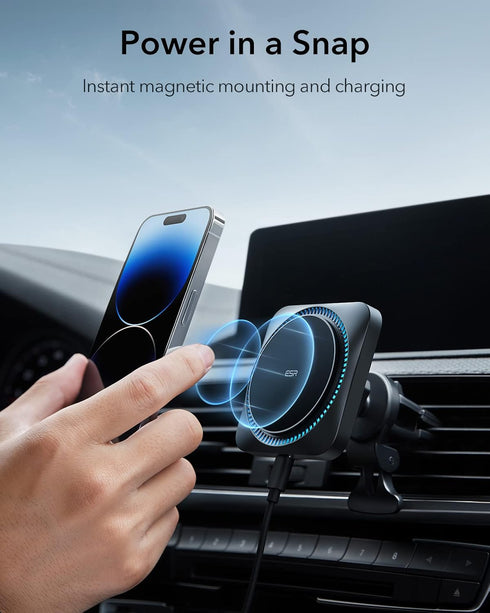 ESR MagSafe Car Mount Charger with CryoBoost, Magnetic Wireless Car Charger for iPhone 16/15/14/13/12, Fast Phone