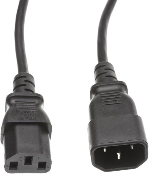 CableWholesale 3 feet Computer/Monitor Power Extension Cord, C13 Female to C14 Male Plug,