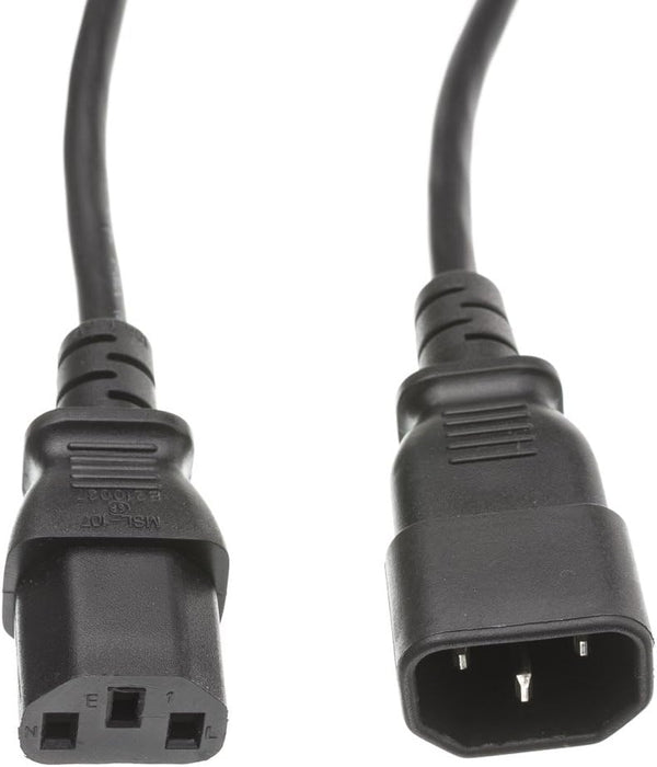 CableWholesale 3 feet Computer/Monitor Power Extension Cord, C13 Female to C14 Male Plug,