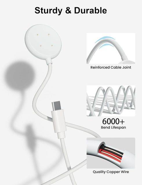 Bicmice Wireless Charger for Google Pixel Watch 2, Magnetic Charging Cable Stand