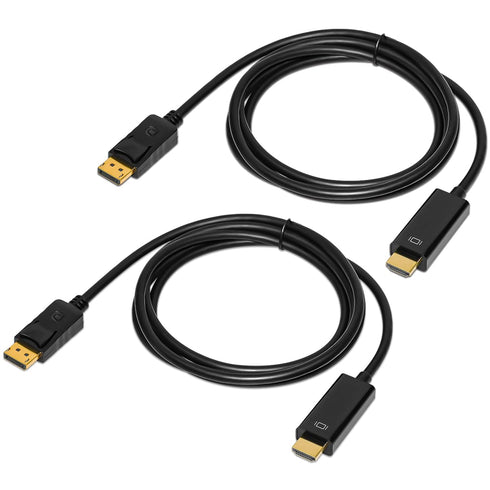 4K Displayport to HDMI Cable 6 Feet 2-Pack, Display Port (DP) to