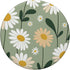 White Daisy Flower Floral Botanical Sage Green PopSockets Standard PopGrip