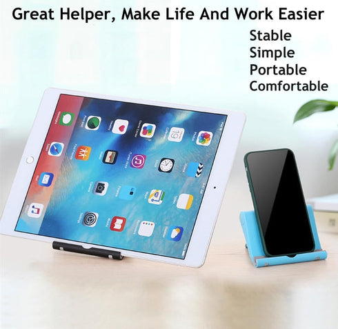 Adjustable Foldable Cell Phone Stand for Desk, Anti-Slip Rubber Base for Stability, Compatible with Most Smartphones