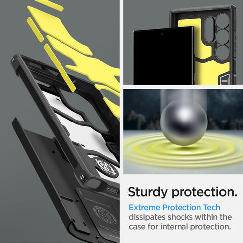Spigen Tough Armor Case for Galaxy S24 Ultra, Black with Kickstand, Military-Grade Protection for 2024