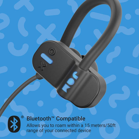 JAM Live Fast Earphones: Black, 30 ft Bluetooth, IP67 Sweat Resistant, 12 Hour Battery, Hands-Free, 3 Sizes Included.