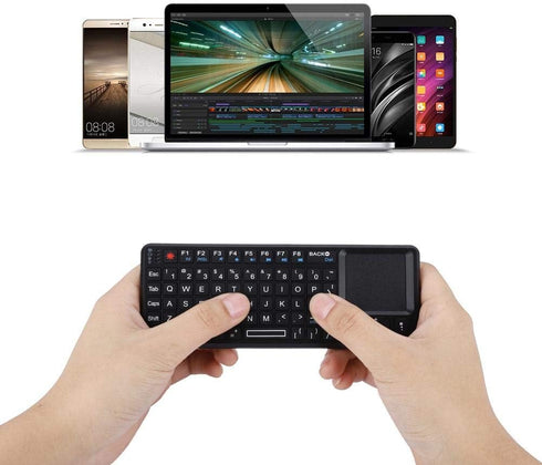 Wireless Keyboard Ultra Mini Touchpad, Rechargeable Backlit Keyboard with Infrared Indicator