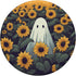 Retro Ghost Sunflower Floral Design | Halloween Women Graphic PopSockets Standard PopGrip