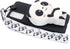 Case Compatible with Samsung Galaxy A12 5G, 3D Cute Animals Pandas Cartoon Soft Black Silicone Wallet Case with Strap