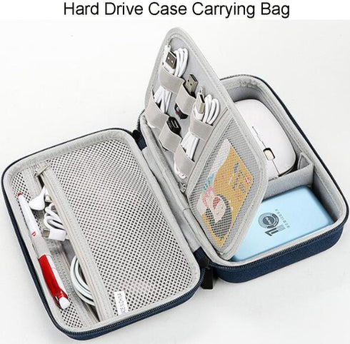Hard Electronic Organizer Travel Case, Electronics Accessories Organizer Pouch Bag, Double Layer Shockproof Box for