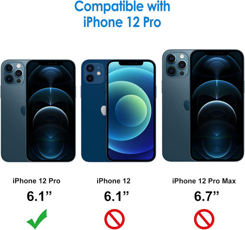 JETech Screen Protector for iPhone 12 Pro 6.1-Inch with Camera Lens Protector, Tempered Glass Film, 2-Pack Each