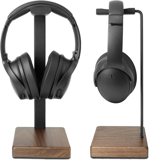 Headphone Stand for Desk - wooden Headset stand for desk - wooden Headphone Holder with Airpods Max and More(square)