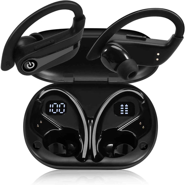 Q63 Wireless Earbuds for Amazon Fire HD 10 (2021), True 5.0 Bluetooth Over Ear Sport Headphones with Charging Case