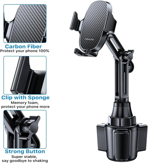 Miracase Universal Cup Phone Holder for Car, Rotatable & Adjustable Long Neck, Compatible with iPhone, Samsung & More