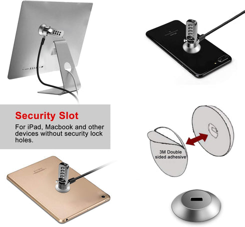 Computer Laptop Cable Lock, 6.23ft Security Cable with 4 Digital Password Protection