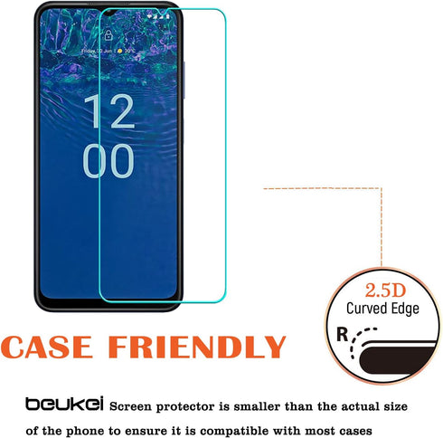 beukei 3 Pack Tempered Glass Screen Protector for Nokia G310 5G, Touch Sensitive, Case Friendly, 9H Hardness